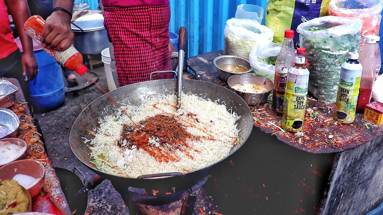 Bullet Speed Fried Rice Selling At Zaveri Bazaar In Mumbai   Indian Street Food