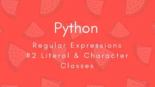 Regular Expressions 2018 Literal Character Python Tharun Shiv Being A Pro
