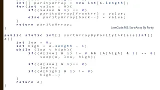 Leetcode 905 Sort Array By Parity Java