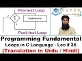 Types of Loop in C Pre-test vs Post-test C Language LECTURE - 36
