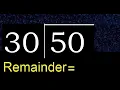 Divide 50 by 30 remainder quotient Division with 2 Digit Divisors How to do division