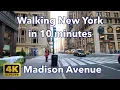 4K Walking New York Madison Avenue From 42nd to 33rd St Midtown Manhattan