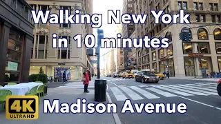 4K Walking New York Madison Avenue From 42nd to 33rd St Midtown Manhattan