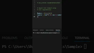 How to Square numbers using list comprehension in python