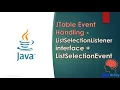 Java Swing GUI Part JTable Event Handling-ListSelectionListener interface ListSelectionEvent