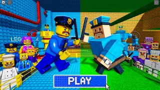 LEGO BARRY Team Vs MINECRAFT BARRY Team in BARRY'S PRISON RUN! New Scary Obby (#Roblox)