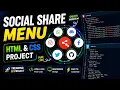 Animated Circular Social Media Menu using HTML CSS Pure CSS Popup Share Button