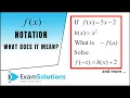 functions notation - How is it used ExamSolutions