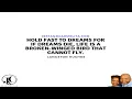 Hold Fast To Dreams Inspirational Gif - Langston Hughes Inspiring Quotes