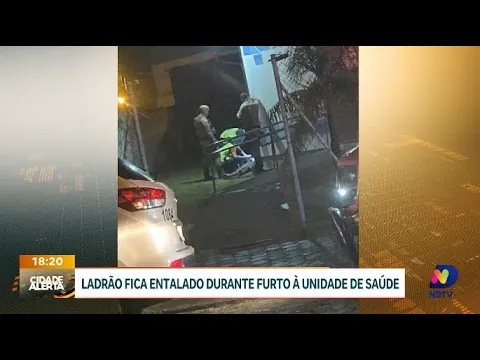 Invasão à UBS: ladrão fica preso na janela durante furto em Laguna
