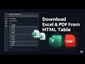 How to make excel and pdf using JavaScript Export HTML Table into Excel using JavaScript