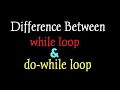Difference between while loop and do-while loop Iterative Construct In Java Lesson 8