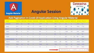 Angular Material - Pagination In Covid-19 Application Angular Tutorial Coding Knowledge