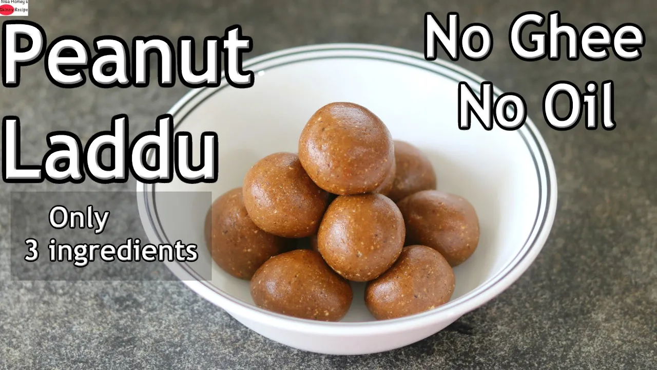 Peanut Ladoo - No Ghee / No Oil - Only 3 Ingredients - Healthy Peanut Laddu Recipe - Vegan Recipes