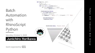 Batch Automation with RhinoScript Python by Junichiro Horikawa
