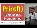Printf Function Printf Statement C Programming Language Hindi