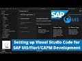 Setting up Visual Studio Code for SAP CAPM Development SAP UI5