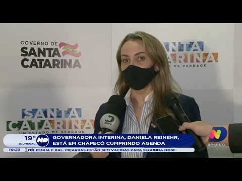 Daniela Reinehr, governadora interina, está em Chapecó cumprindo agenda