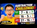 8-Year-Old Teaches Subtraction Easy Medium Hard Math Challenge Student Kin
