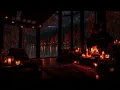 No Ads 🍂 Rainy Autumn Evening In A Woodland Cabin | Window Rain & Crackling Fire For Deep Sleep