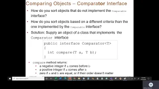 Java II Chapter 10 Class 3 Part 2 Comparator Interface