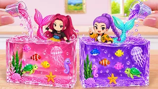 Pink Vs Purple Princess Cake Challenge❤️ Miniature Ocean Mermaid Jelly Cake Decorating 💜Mini Cakes