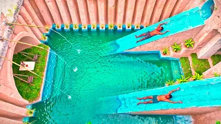 Dig to Build – Underground House with Water Slide and Swimming Pool