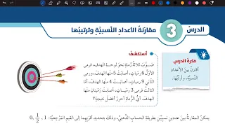 شرح درس مقارنة الاعداد النسبية وترتيبها رياضيات سابع المنهاج الأردني الجديد 