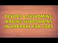 DevOps SysAdmins Adding subdomains in haproxy for CORS