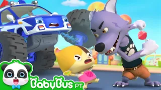 Stop Wolf Return the Lollipop to Mimi Catch the Big Badl Wolf BabyBus Portuguese