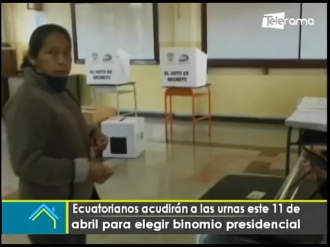 Ecuatorianos acudirán a las urnas este 11 de abril para elegir binomio presidencial