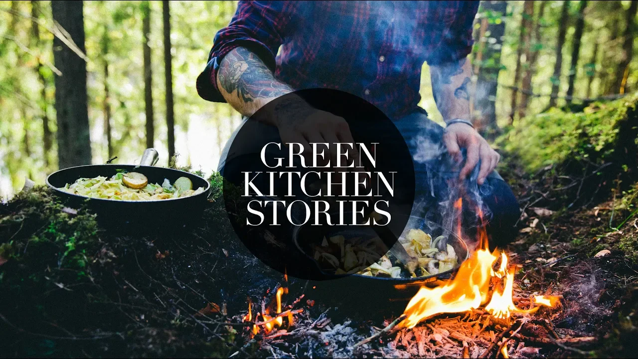 Foraging Mushrooms And Cooking Over An Open Fire