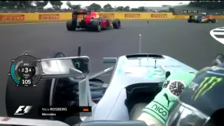 f1 rosberg chases and overtakes verstappen onboard f1 2016 silverstone