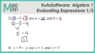 KutaSoftware Algebra 1 - Evaluating Expressions Part 1