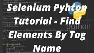 Selenium Pyhton Tutorial - Find Elements By Tag Name