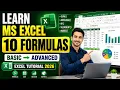 Learn MS Excel 10 Basic to Advanced Formulas Excel Tutorial 2026
