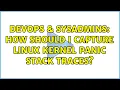 DevOps SysAdmins How should I capture Linux kernel panic stack traces 2 Solutions