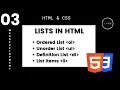 Lists in HTML 5 Web-Development using HTML 5 CSS 3 HTML CSS Tutorials
