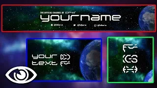SPACE TEMPLATE PACK 1 Youtube Banner Thumbnail Logo PSD Photoshop Graphics Free Download 