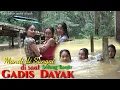 Lagu Gadis Dayak mandi di sungai ketika banjir
