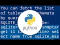 List of tables db schema dump etc using the Python sqlite3 API