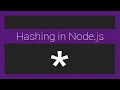 Hashing passwords in Node js