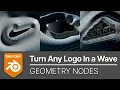 BLENDER GEOMETRY NODES TUTORIAL - Logo Wave Effect