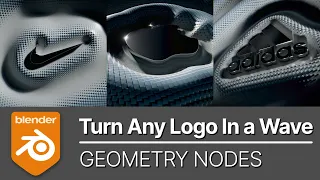 BLENDER GEOMETRY NODES TUTORIAL - Logo Wave Effect