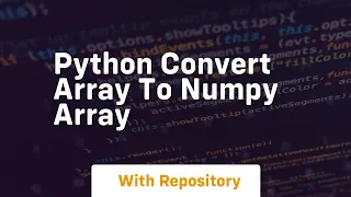 python convert array to numpy array
