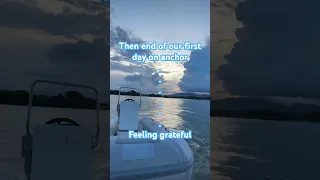 Grateful for our first day at anchor. #boatlife #catamaran #lifestyle