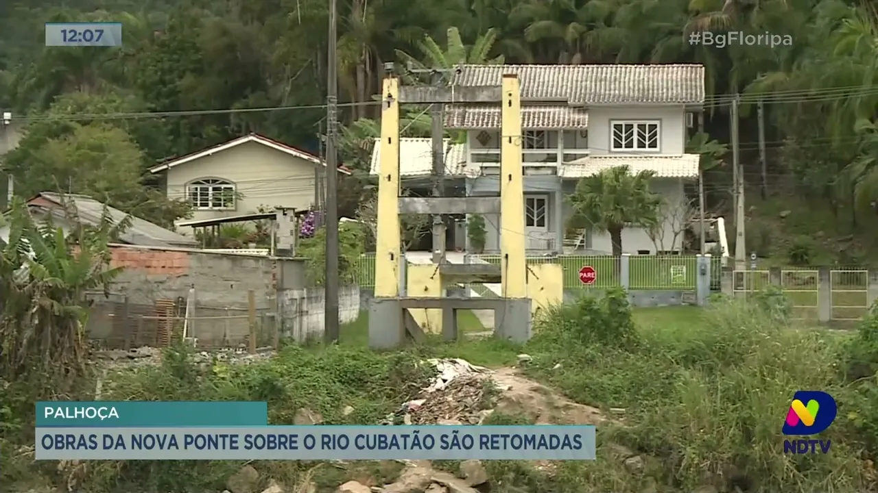 Palhoça: obras da nova ponte sobre o Rio Cubatão são retomadas