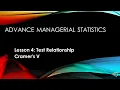 Test of Relationship Cramer s V