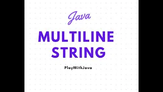 Multi line String in java 17