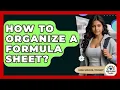 How To Organize A Formula Sheet - High School Toolkit